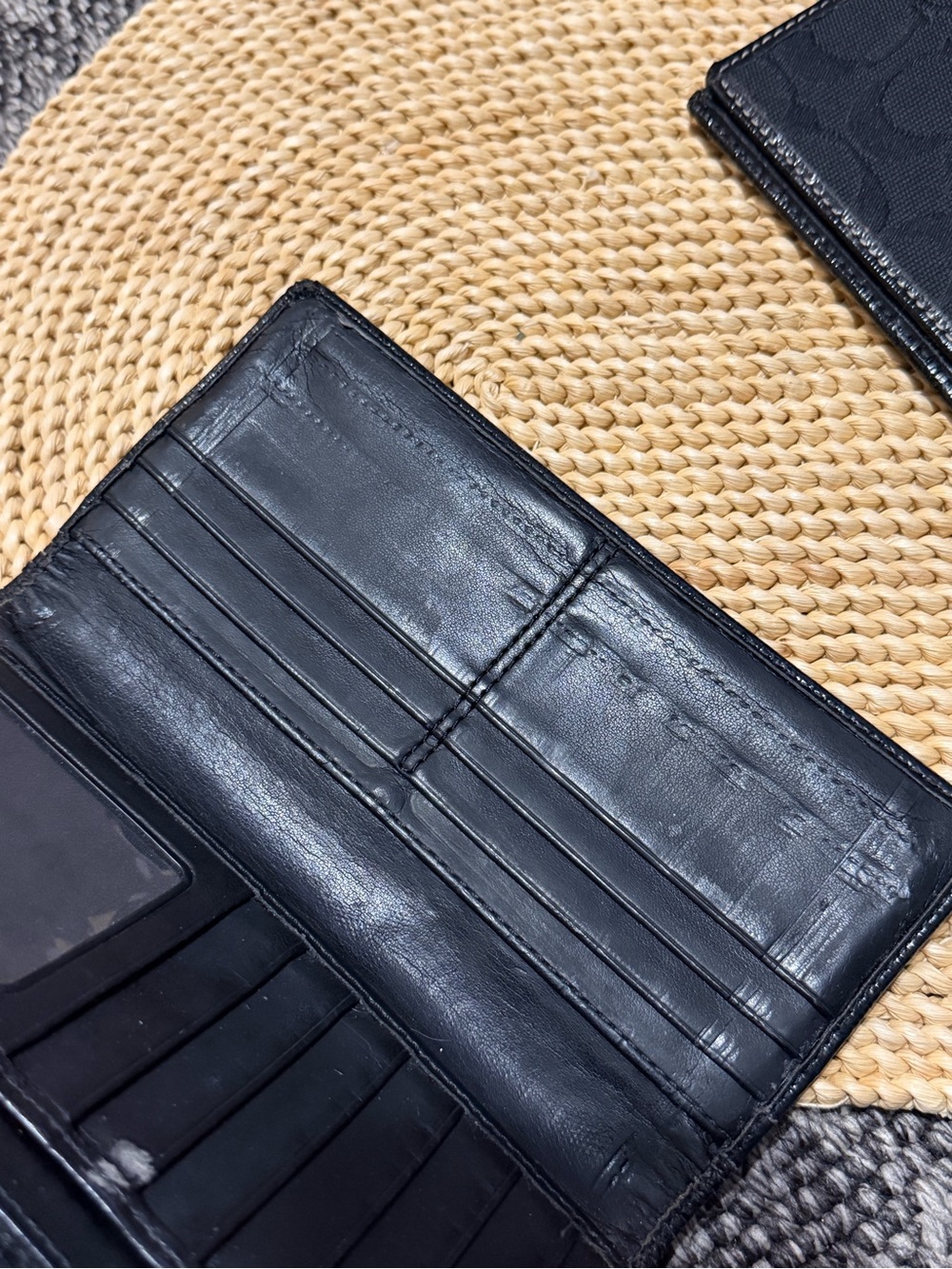 Coach Campbell Black Signature Soho Canvas Shoulder Bag Purse Checkbook Wallet - Picture 14 of 16